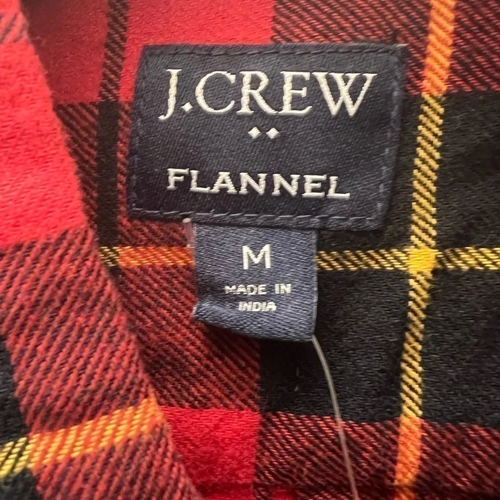 J. CREW NWT Re-imagined 100% cotton plaid flannel button down shirt size medium